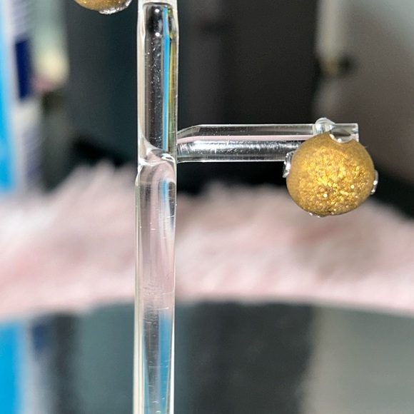 Goldstone Stud Earrings - Picture 3 of 3